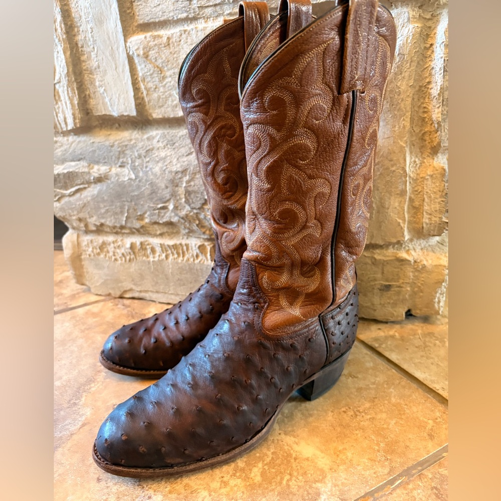 Tony Lama Full Quill Ostrich Western Boots